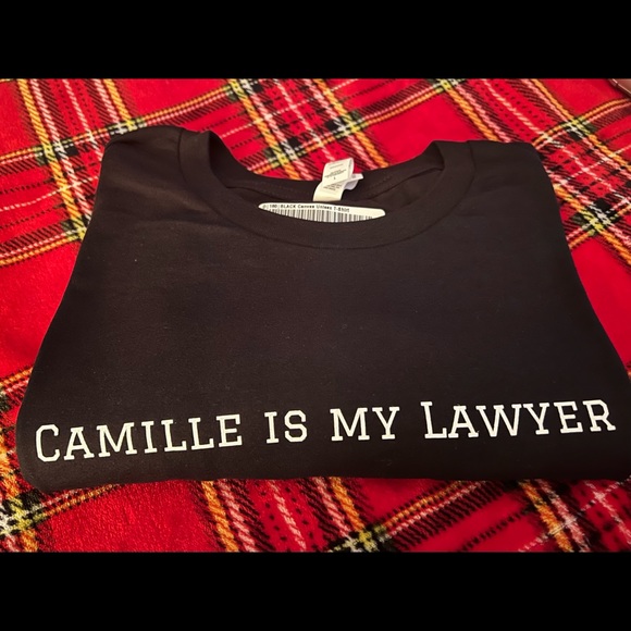 #20 Yes! Camille is my Lawyer black t unisex- NWT 100%cotton #JusticeforJohnny - Picture 3 of 4